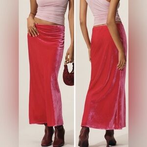 Anthropologie The Tilda Maxi Slip Skirt: Velvet Edition, Size S